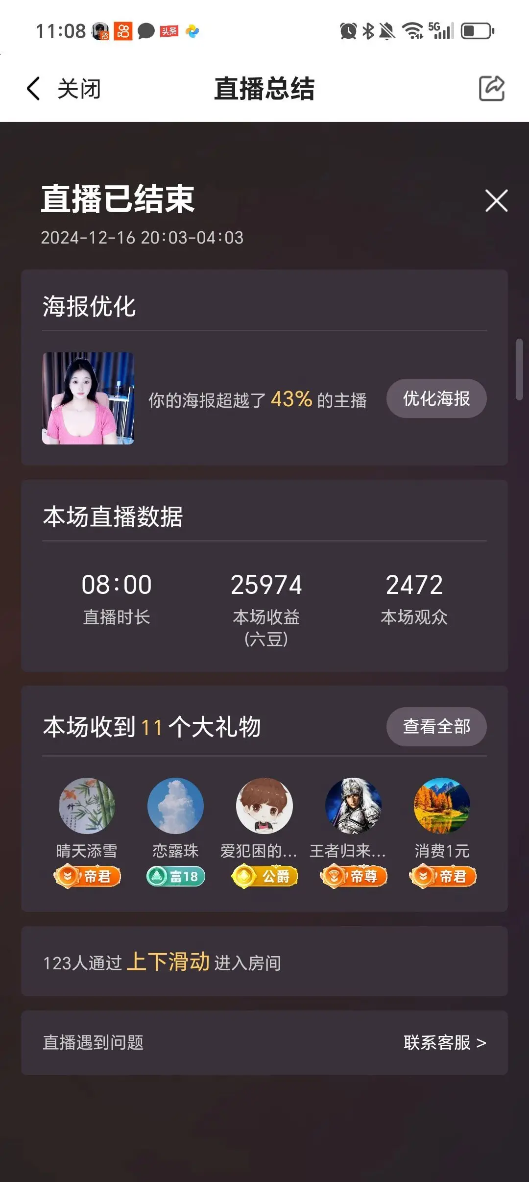 瘦瘦酱暂休的主播照片